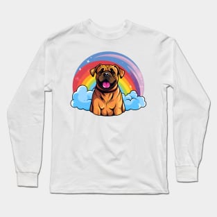 Cute Boerboel Rainbow Cloud Kawaii Dog Happy Puppy Long Sleeve T-Shirt